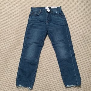 Loft high waist straight crop jeans